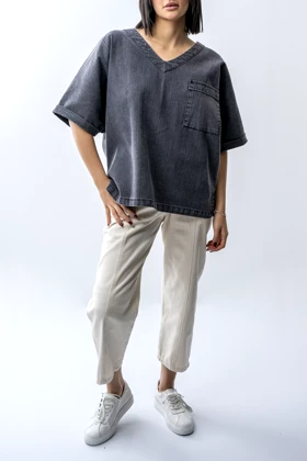 تیشرت یقه هفت جین زنانه