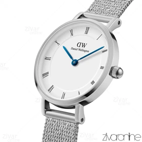 ساعت دنیل ولینگتون زنانه حصیری سیلور صفحه سفید ایندکس یونانی 105508