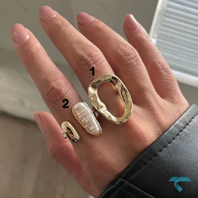 انگشتر طرح دار طلایی Ring-8911-L