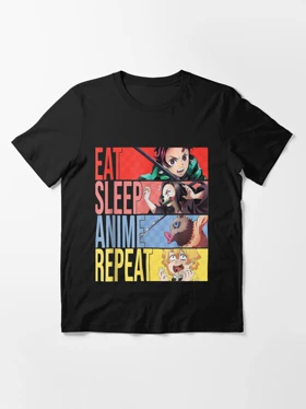 تیشرت Demon slayer طرح Slayer Demon Anime Eat Sleep Anime Repeat کد 205220