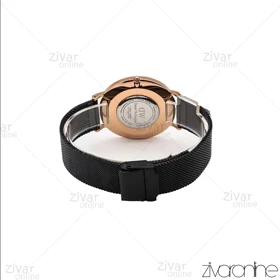 ساعت دنیل ولینگتون مردانه گرد قاب رزگلد بند حصیری مشکی 106098