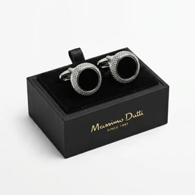دکمه سردست لاکچری طرح اونیکس دور تراش برند Massimo Dutti (نقره ای)
