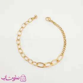 دستبند دخترانه ژوپینگ با زنجیر ترکیبی و آویز توپی