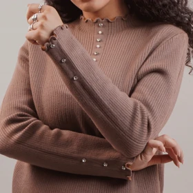 بلوز بافت آستین نگین