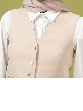 جلیقه زنانه کرپ دیپلمات کلاسیک کوتاه مانا