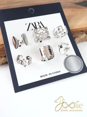 مجموعه 6 عددی انگشتر کد R4167 (سیلور)