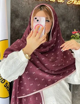 شال پلیسه طرحدار یاس کد : L196