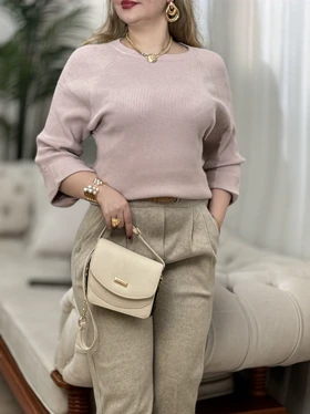 بلوز بافت آستین پاکتی 2261