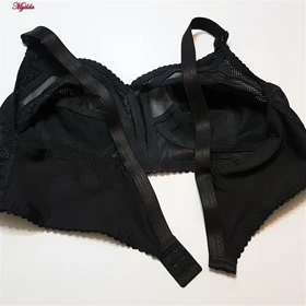 سوتین زنانه سوزنی کش باریک مدل بدون فنر مشکی کد 5056