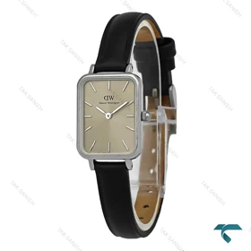 ساعت DW زنانه مستطیلی سیلور بندچرم صفحه طوسی DW-8025-L