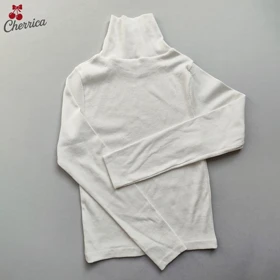 کراپ آستین بلند یقه اسکی سفید