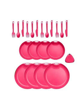 ست 4 نفره 21 تکه لایف کمپ LIFECAMP (سرخابی)