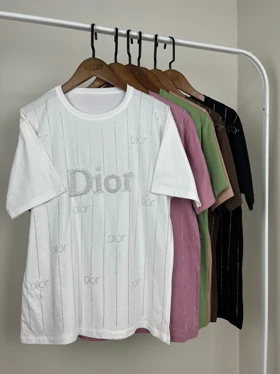 تیشرت پنبه نگین‌دار DIOR