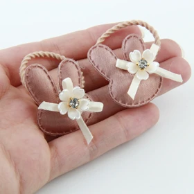 کش مو دخترانه مدل خرگوش و گل (قهوه‌ای)