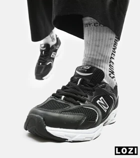 کفش کتانی زنانه و مردانه مشکی سفید NEW BALANCE 530 مدل 4124