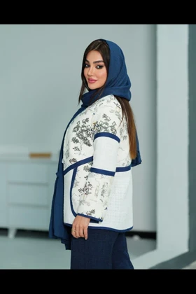 کت ژاکارد ترکیبی نوار دوزی