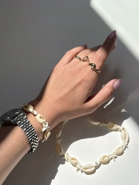 ست دستبند و گردنبند صدف هیمه استایلیش