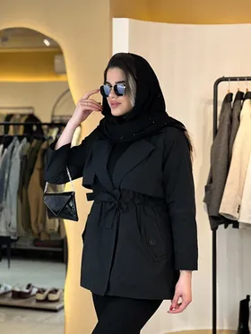 بارانی دو شنل مشکی 010207