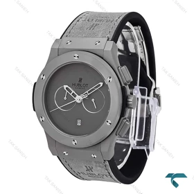 ساعت هابلوت مردانه سه موتوره طوسی صفحه مهندسی Hublot-6787-G
