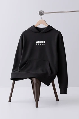 هودی مشکی طرح Wanted GTA