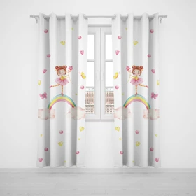 پرده پانچی اتاق کودک برند مینوریا کیدز طرح دخترانه کد p-313