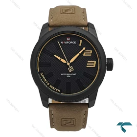 ساعت مردانه نیوی فورس NF9202 بند جیر نسکافه ای NaviForce-7341-G