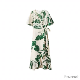 پیراهن نخی ساحلی ماکسی زنانه منگو کد 57030247 MANGO