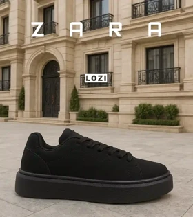 کفش کژوال مردانه چرمی مشکی ZARA مدل 7371