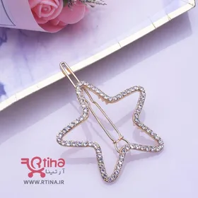 گیره فلزی مو نگین‌دار مدل star