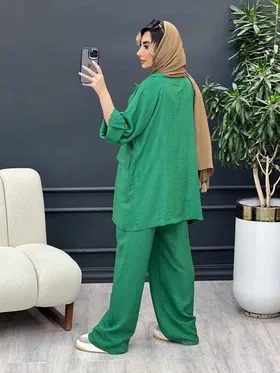 ست مانتو و شلوار دو جیب پاکتی