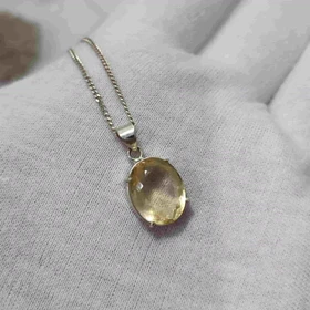 آویز نقره با سنگ سیترین اصل کد 1000