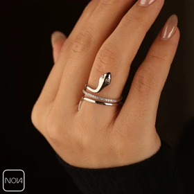 انگشتر نقره مار کد 451288