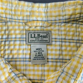 SIZE L-XL پیراهن نخی آستین کوتاه پفکی اورجینال برند L.L.BEAN امریکا