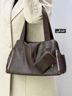کیف دوشی چرم ارشیان کد 10321048 (فندقی)