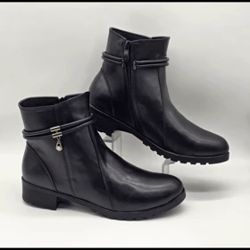 نیم بوت زیپی بندی نگین‌دار