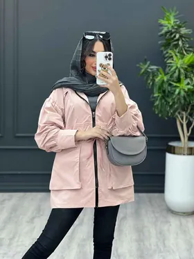 بارانی کمرگت آستین چین‌دار