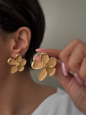 گوشواره های گل مینا کاری