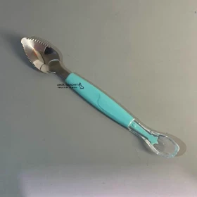 قاشق دو کاره استیل و سیلیکونی کودک