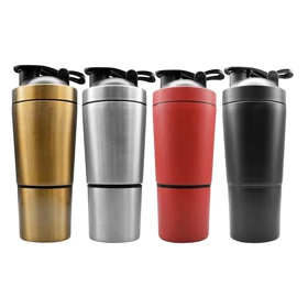 شیکر دو تیکه استیل مدل Diamond ظرفیت 0.6 لیتر