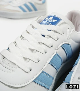 کفش کتانی مردانه سفید آبی ADIDAS Samba