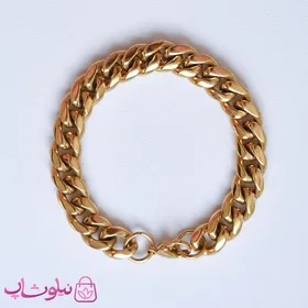 دستبند استیل مردانه طرح کارتیه طلایی