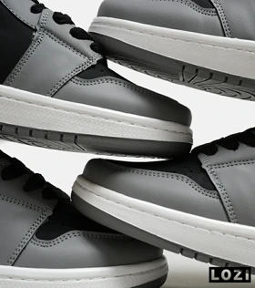 کفش کتانی مردانه طوسی مشکی نارنجی نایک NIKE jordan 1