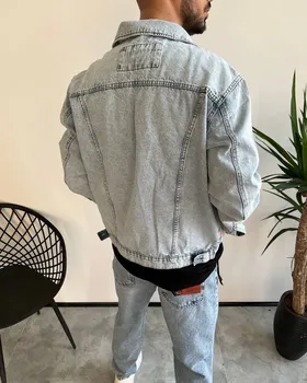 کت جین مردانه آبی روشن BERSHKA