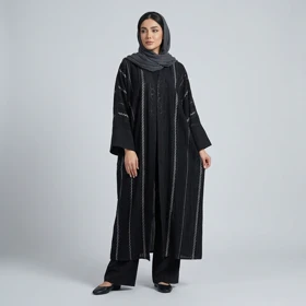 مانتو زنانه عبایی مجلسی راه راه