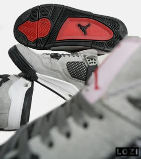 کتانی ساق‌دار مردانه طوسی مشکی Nike air jordan 4