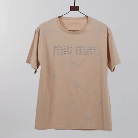 تیشرت میو میو پاپیون (خاکی)