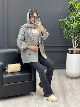 پالتو یقه چهارخونه