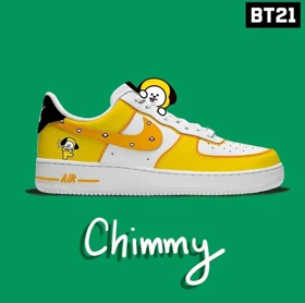 کفش کتانی زنانه و مردانه ایرفورس کاستوم | کتانی bts طرح chimmy کد 257158