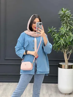 مانتو جین جیب پاکتی بغل چاک