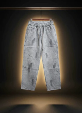 شلوار جاگر بگ گرم بالا طرح انتزاعی هنری قد 110 سانت کد کد WD-33 با تضمین کیفیت